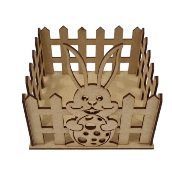 Cesta Cerca para Ovos de Pascoa Bombons e Chocolates MDF cru