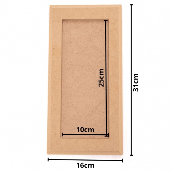 Quadro Moldura c/ Borda Retangular 10x25cm Decoração MDF cru