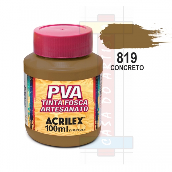 Tinta PVA Fosca Para Artesanato 100ml Acrilex - 819 Concreto
