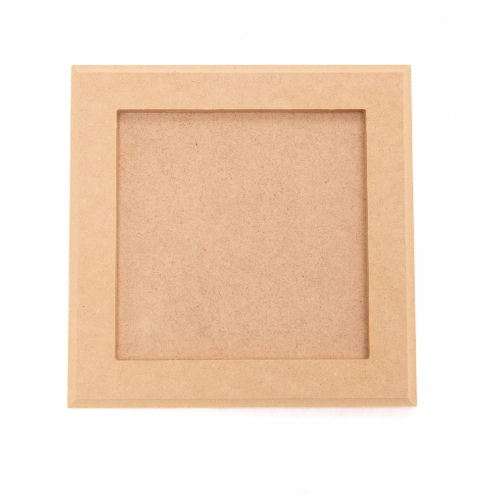Quadro Moldura c/ Borda Quadrado 20x20cm Decoração MDF cru
