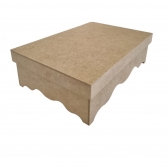 Caixa Porta Jóias Biju c/ 9 Divisórias Pés Ondulados MDF cru