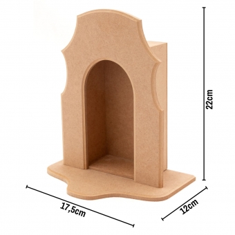 Oratório c/ Aba M p/ Imagem Santo de até 13cm MDF cru
