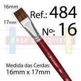 Pincel Ref. 484 Condor Chato Pelo Orelha de Boi  Macio Pintura Tela - Tamanho 16