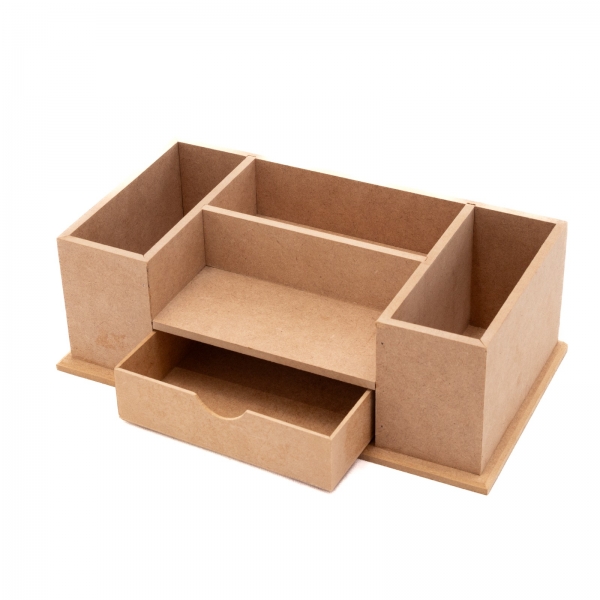 Organizador de Mesa c/ Gaveta Escritório Documentos MDF cru