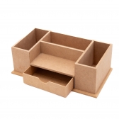 Organizador de Mesa c/ Gaveta Escritório Documentos MDF cru