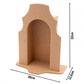 Oratório c Aba G p Imagem Santo de até 24cm MDF cru