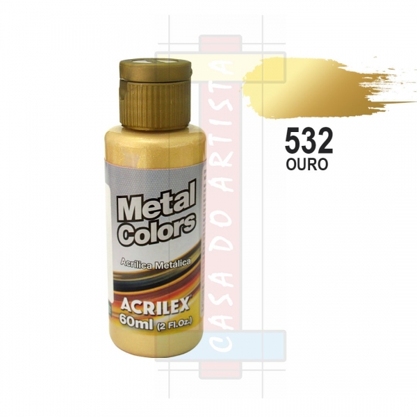 Tinta Acrílica Metálica Metal Colors 60ml Acrilex - Ouro 532