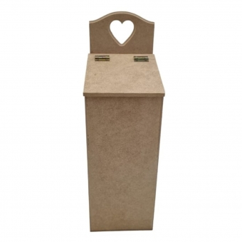 Puxa Saco Coração Tampa Basculante Furo em Baixo MDF Cru