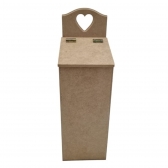 Puxa Saco Coração Tampa Basculante Furo em Baixo MDF Cru