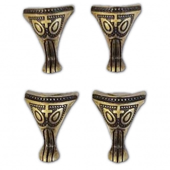 Kit 4 Pés Metal Romano Ouro Velho para Caixa ou Bandeja
