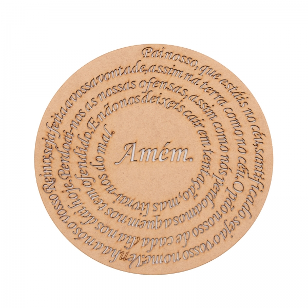 Oração do Pai Nosso Mandala Recortada a Laser 40cm MDF cru