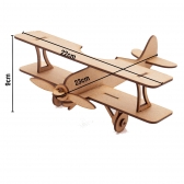 Avião Biplano Miniatura 23cm Brinquedo Lembrança MDF cru