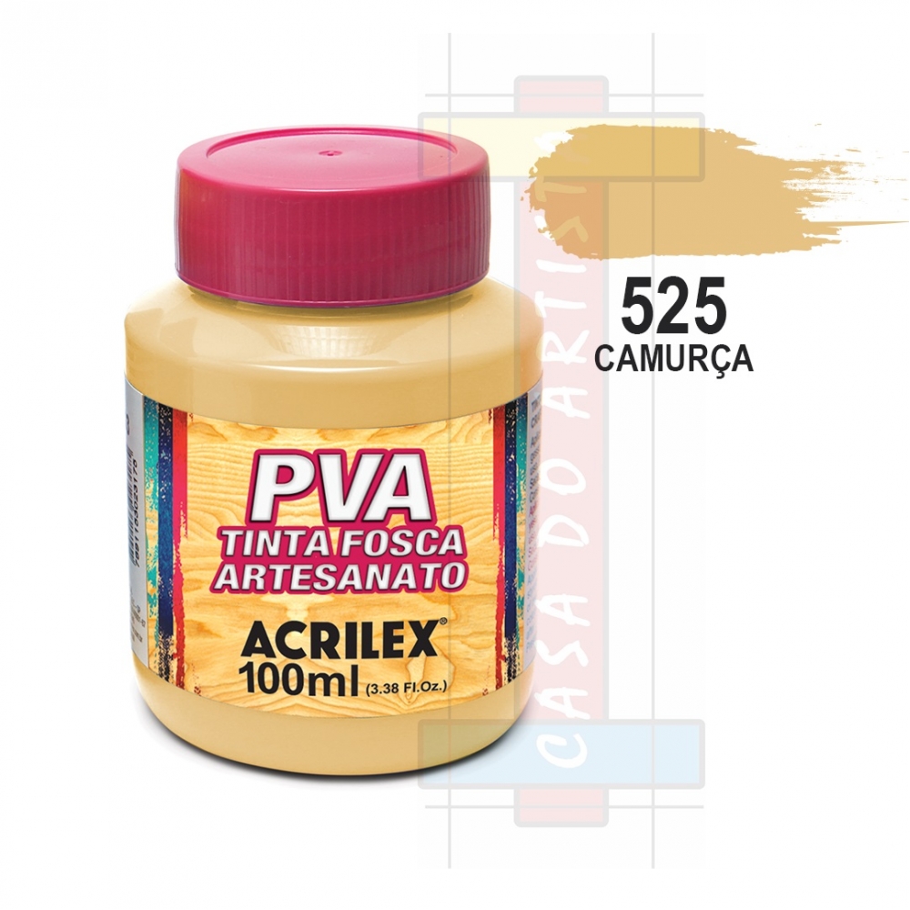 Tinta PVA Fosca Para Artesanato 100ml Acrilex - 525 Camurça