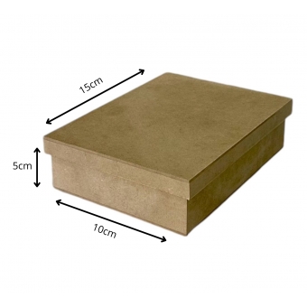 Caixa Retangular Tampa Sapato 10x15x5 MDF Cru