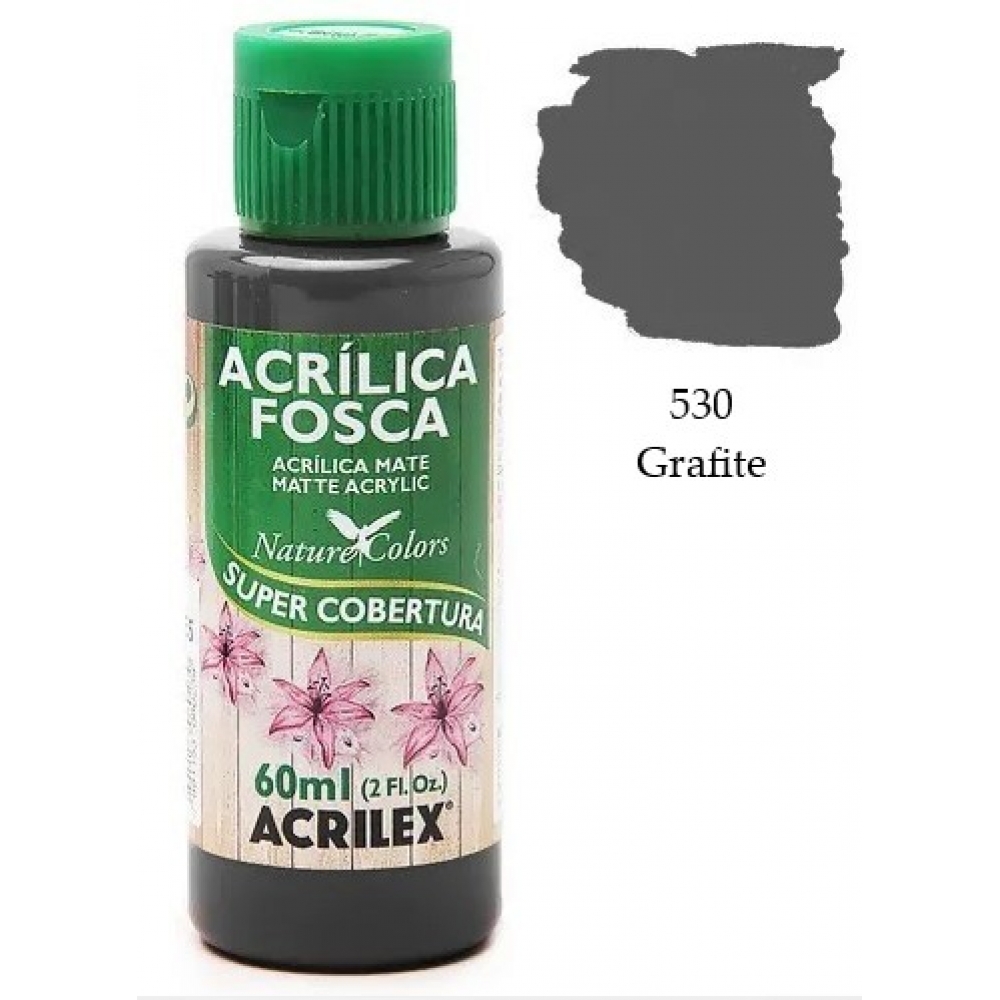Tinta Acrílica Fosca Nature Colors 60ml Acrilex Artesanato - 530 Grafite
