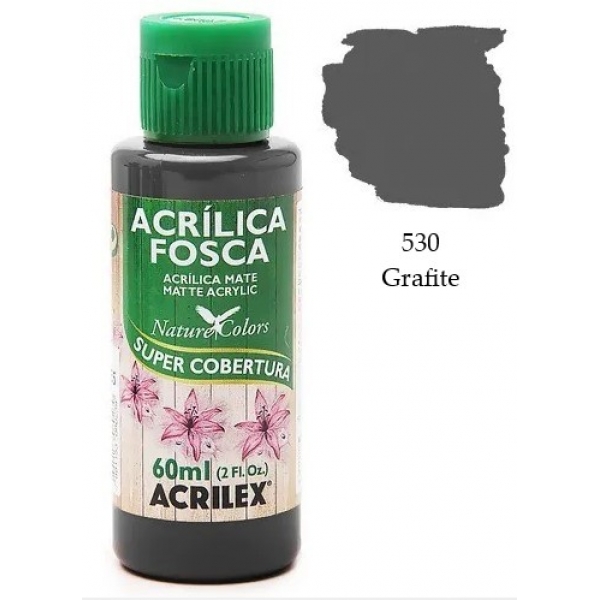 Tinta Acrílica Fosca Nature Colors 60ml Acrilex Artesanato - 530 Grafite