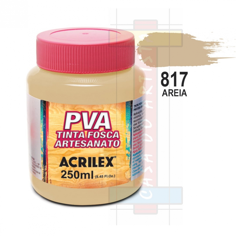 Tinta PVA Fosca Para Artesanato 250ml Acrilex - 817 Areia