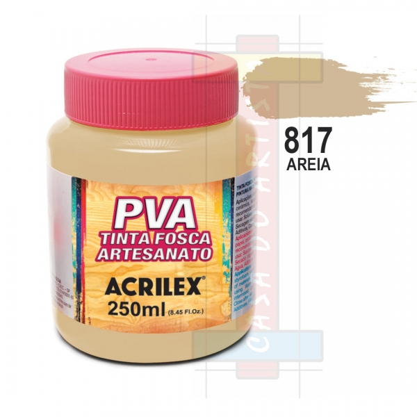 Tinta PVA Fosca Para Artesanato 250ml Acrilex - 817 Areia