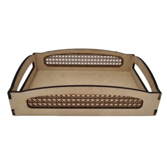 Bandeja Recorte a Lazer Indiana 23x30cm Cozinha Café MDF cru