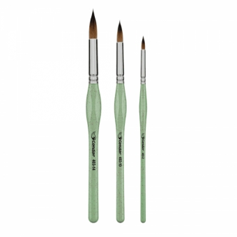 Pincel Ref.403 Condor Redondo Sintético Pintura Aquarela Kit c3