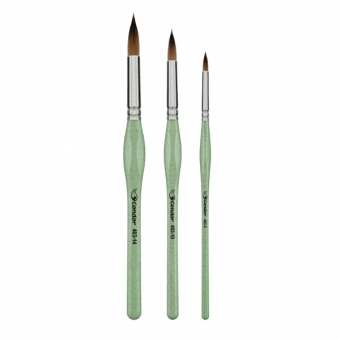 Pincel Ref.403 Condor Redondo Sintético Pintura Aquarela Kit c3