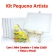 Kit Pintura 5 Telas 15x20 + Mini Cavalete  6 Tintas e Pincel