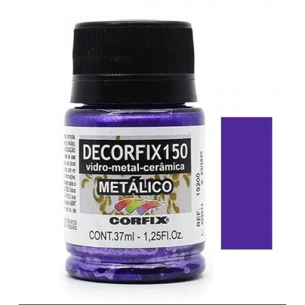 Tinta Vitro Decorfix 150º Metálica 37ml Corfix - Violeta Metálico 399