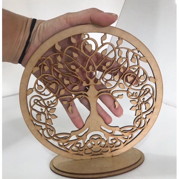 Mandalas Decorativas p/ Apliques ou Parede MDF Cru - Árvore da Vida na Base 20cm