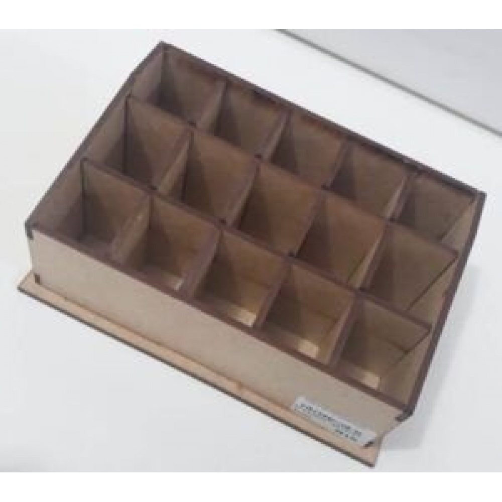 Porta Batom Chanfrado com 15 divisórias MDF Cru
