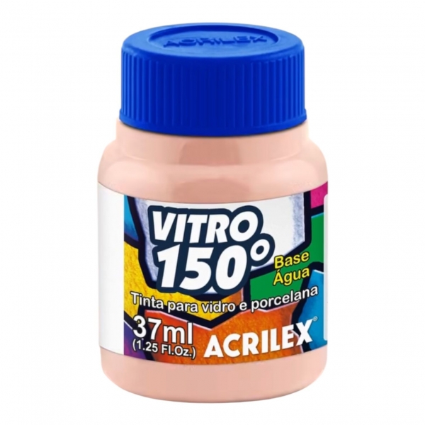 Tinta Vitro 150 - 37ml Acrilex Vidro Porcelana Cerâmica - Escolha a Cor - Salmão Bebê
