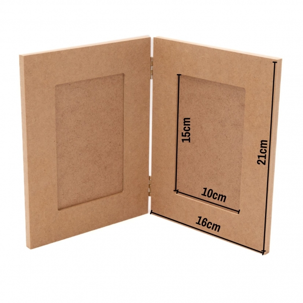 Porta Retrato Duplo Fotos 10x15cm Arte Decoração MDF cru