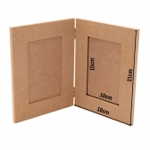 Porta Retrato Duplo Fotos 10x15cm Arte Decoração MDF cru