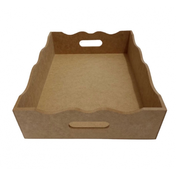 Bandeja Retangular 36cm MDF Cru