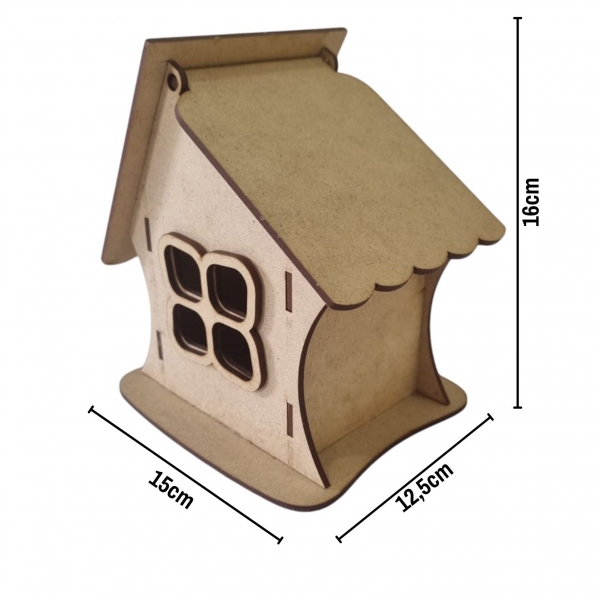 Kit com 3 Casinhas de Fadas para Crianças MDF Cru