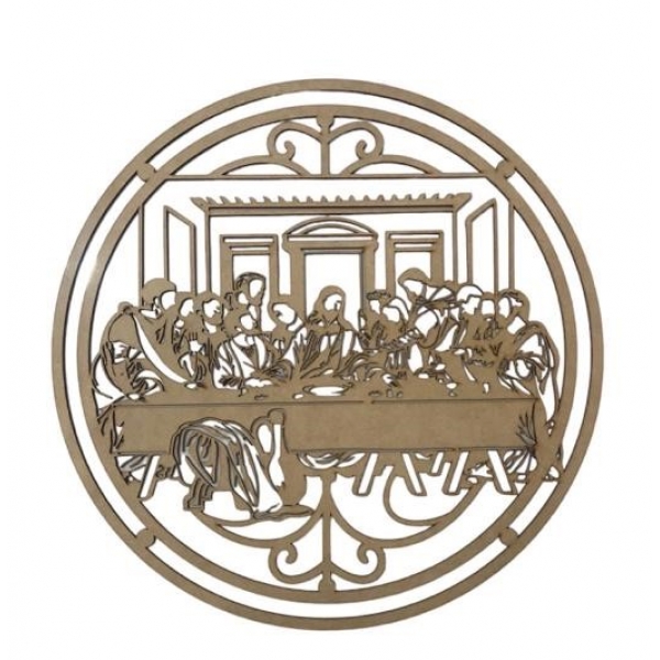 Mandalas Decorativas para Parede 38cm em MDF Cru - Santa Ceia