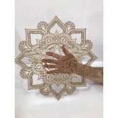 Mandala Espirito Santo c/ Lotus 38cm em MDF Cru