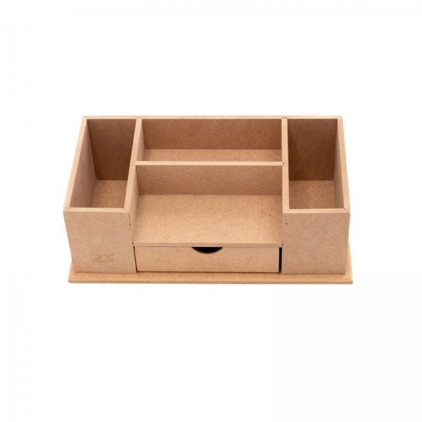 Organizador de Mesa c/ Gaveta Escritório Documentos MDF cru