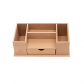Organizador de Mesa c/ Gaveta Escritório Documentos MDF cru