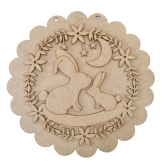 Mandala Guirlanda Coelho Feliz Pascoa MDF cru