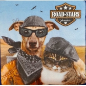 Guardanapo Estampado Cão e gato para decoupage