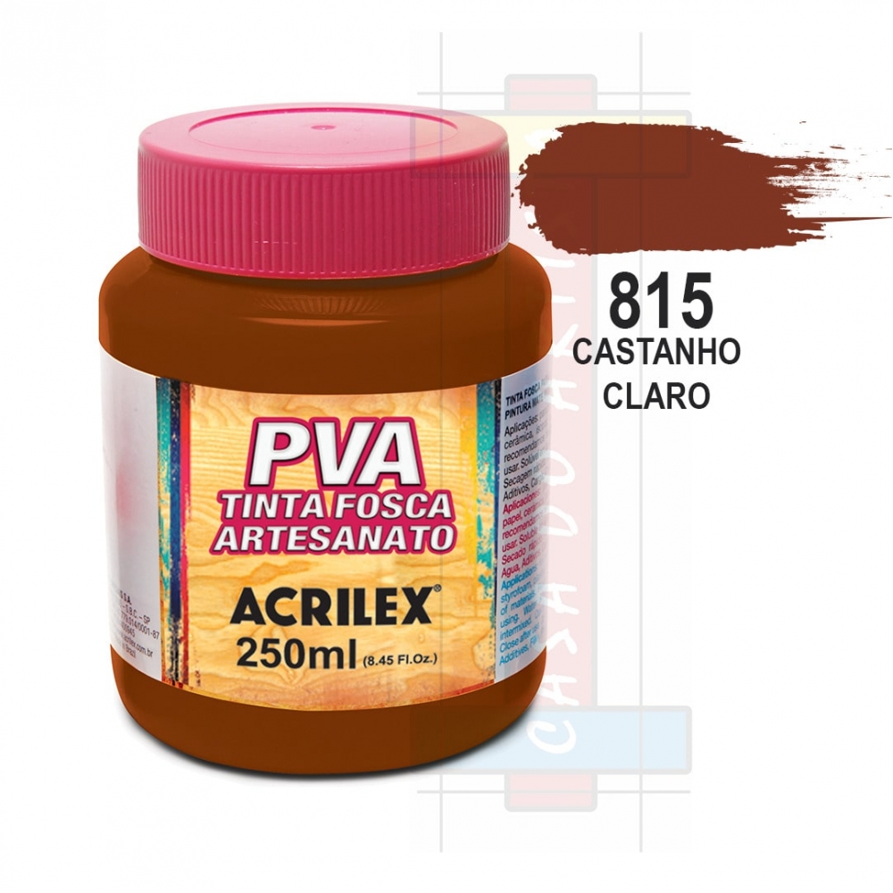 Tinta PVA Fosca Para Artesanato 250ml Acrilex - 815 Castanho Claro