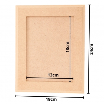 Quadro Moldura c/ Borda Retangular 13x18cm Decoração MDF cru