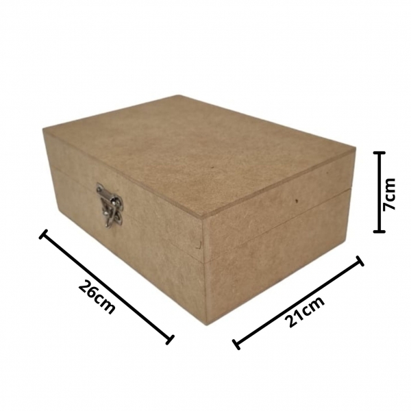 Caixa de Costura Retangular Grande Porta Linhas MDF cru