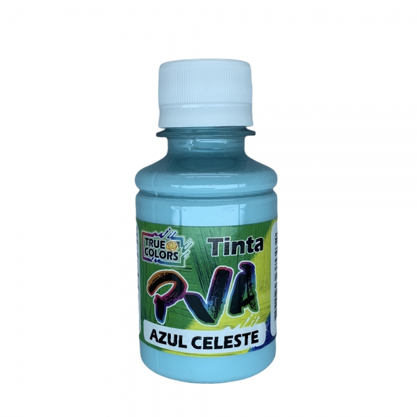 Tinta PVA Fosca 100ml True Colors - Escolha as cores - Azul Celeste 7129