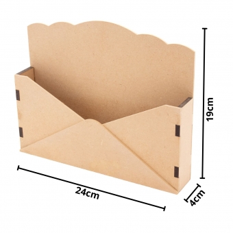 Porta Cartas Correspondência Envelope MDF cru