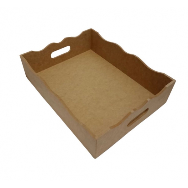 Bandeja Retangular 36cm MDF Cru