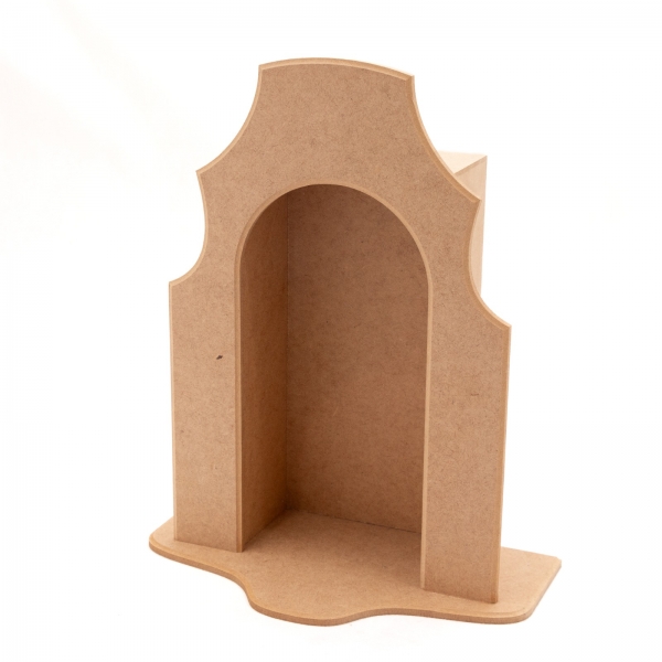 Oratório c/ Aba G p/ Imagem Santo de até 24cm MDF cru