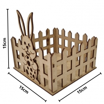Cesta Cerca para Ovos de Pascoa Bombons e Chocolates MDF cru