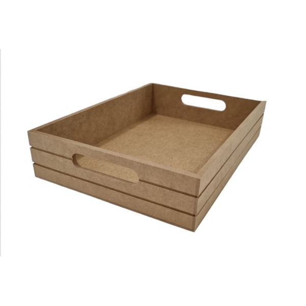Bandeja Riscada G 20x28cm Cozinha Mesa Café Festa MDF cru