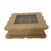 Caixa Porta Jóias Biju Divisórias,Porta Anel, Vidro MDF cru